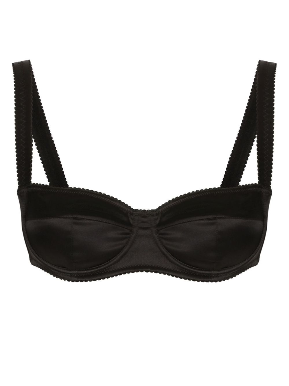 Shop Dolce & Gabbana Satin Balconette Bra In Black