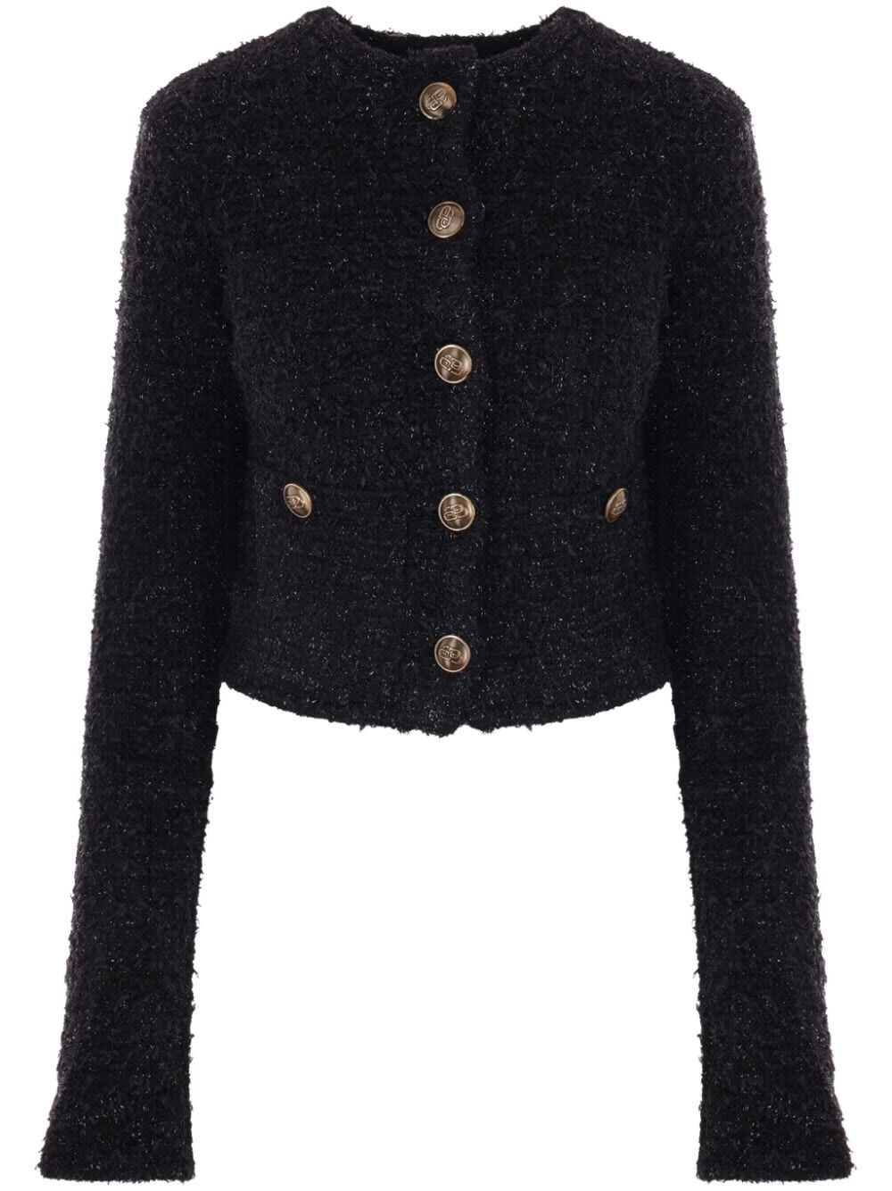 Shop Balenciaga Cropped Cardigan In Black