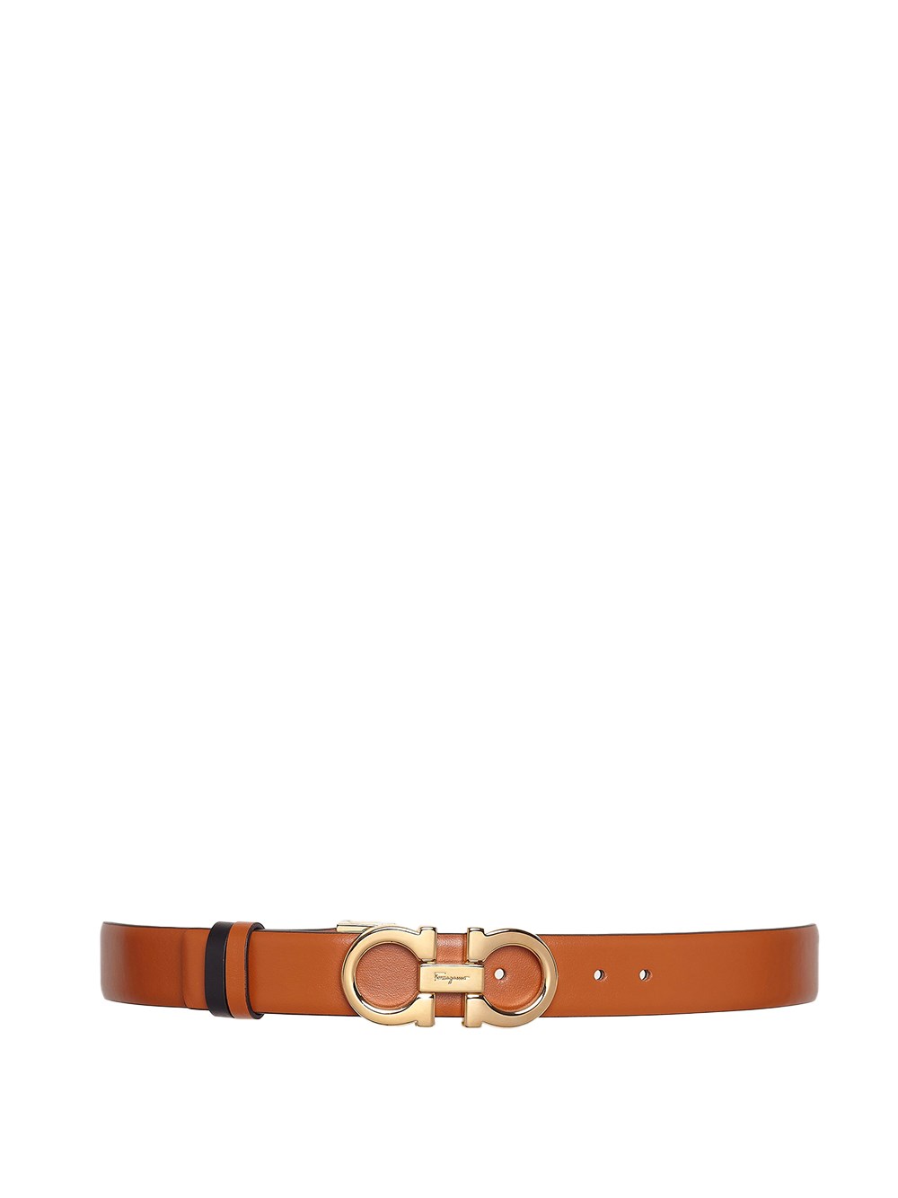 Ferragamo Reversible Gancini Leather Belt In Brown