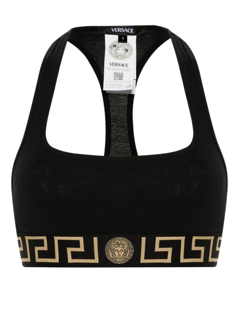 Versace Jersey Top With Topeka Bi-stretch Organic Cotton In Black