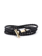 【Tom Ford】 Tアイコンレザーブレスレット T Icon leather bracelet in black - Tom Ford | Mytheresa
