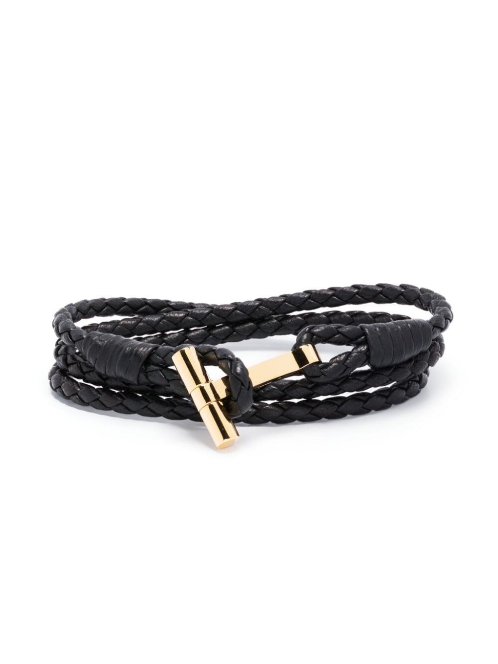 Tom Ford Braided Bracelet T Closure Accessories In Black