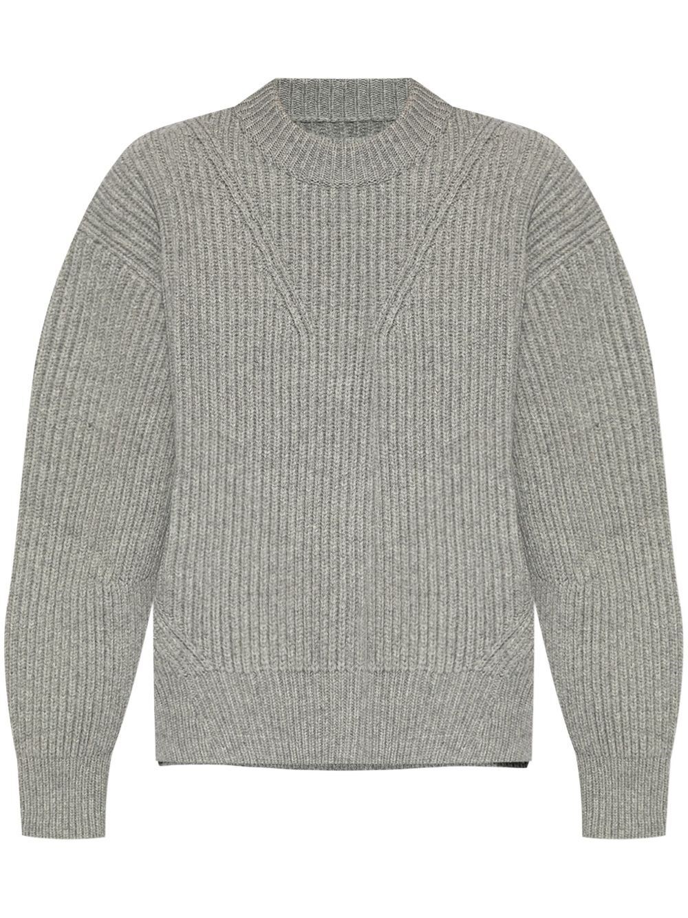 Jil Sander Ribbed Crew Neck Jumper In Grey