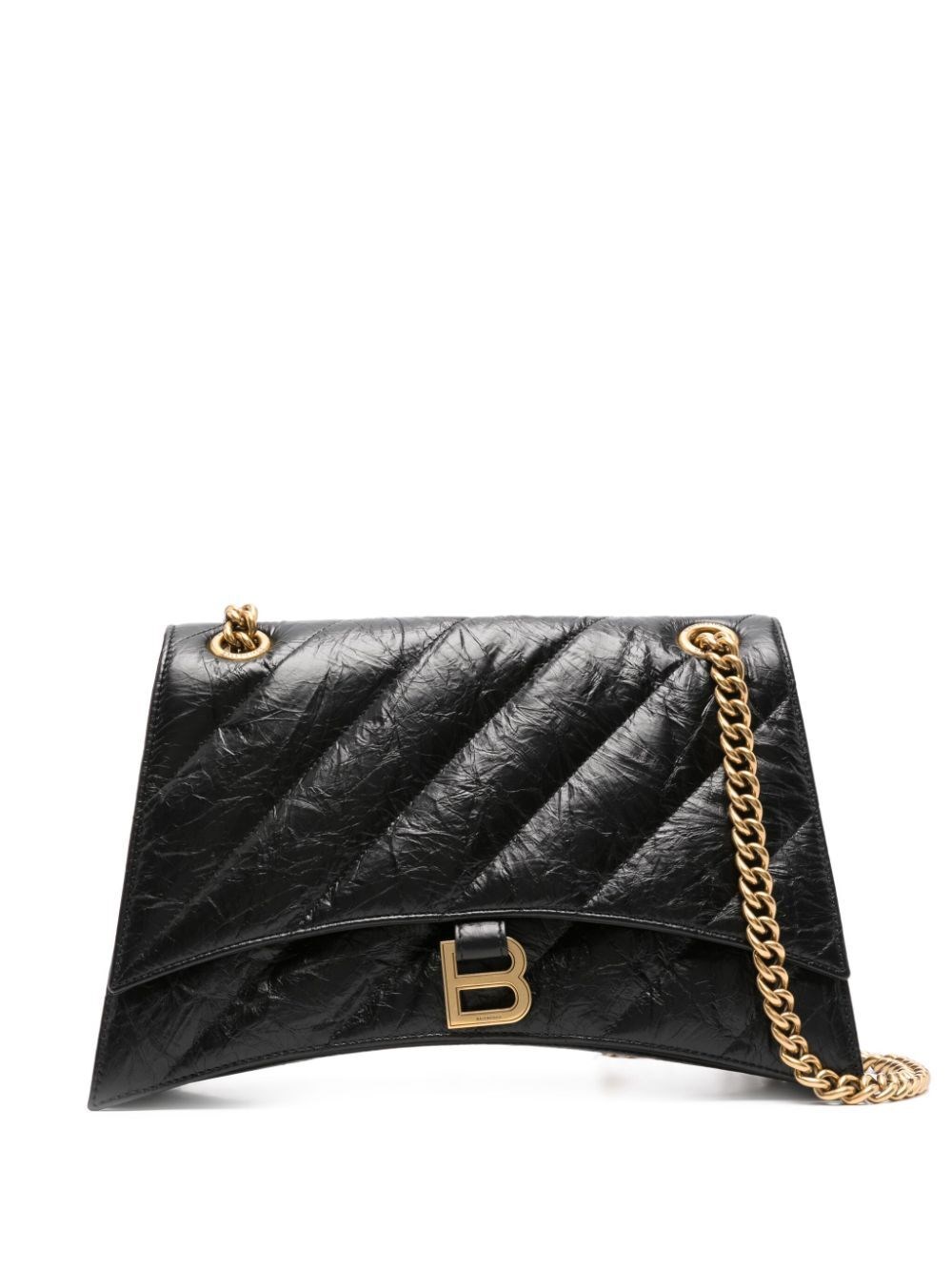 Shop Balenciaga Medium Crush Chain Bag In Black