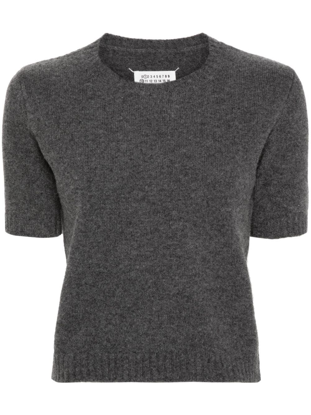 Shop Maison Margiela Crew-neck Wool T-shirt In Grey