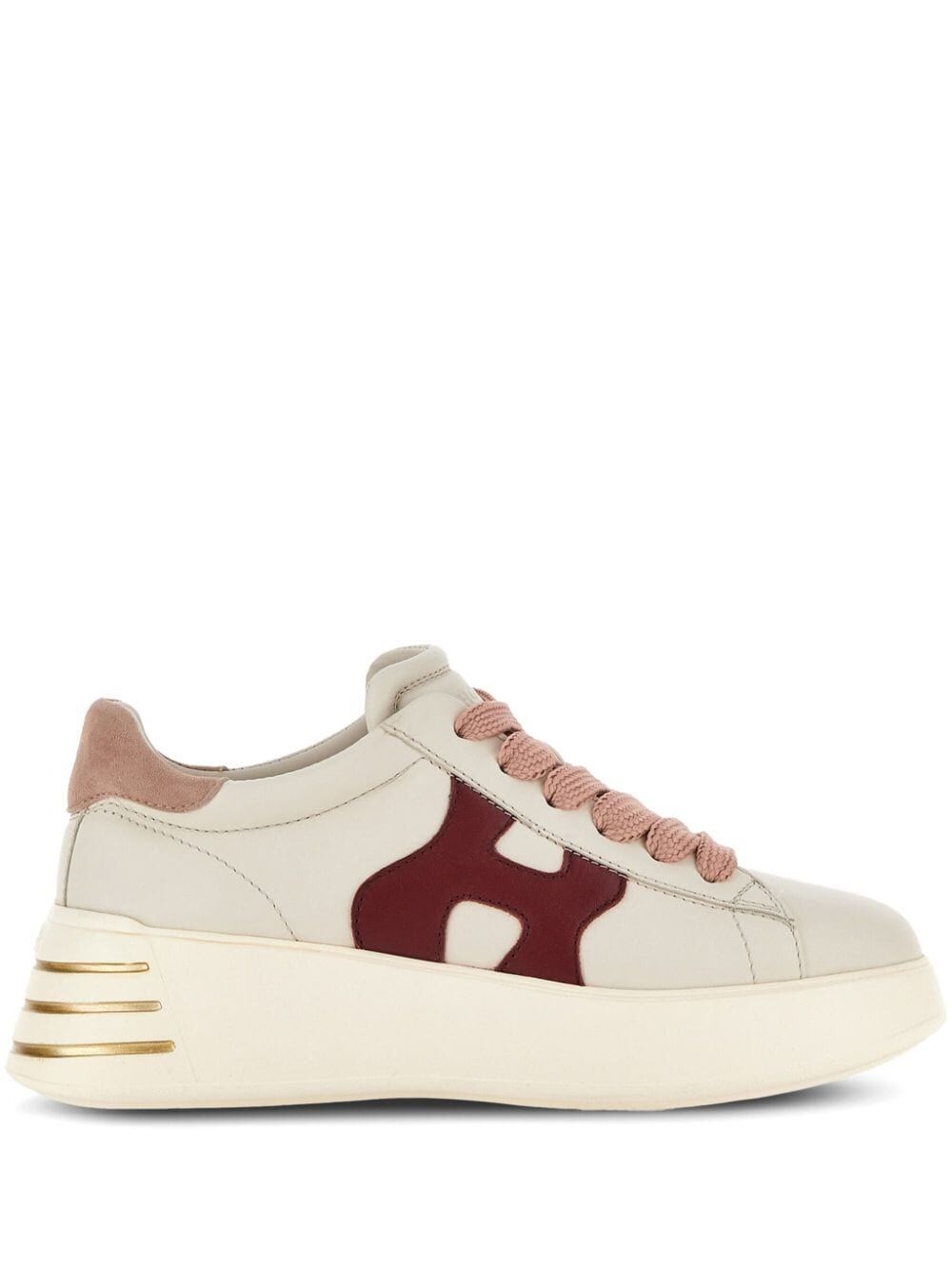 Shop Hogan Rebel Sneakers In Nude & Neutrals