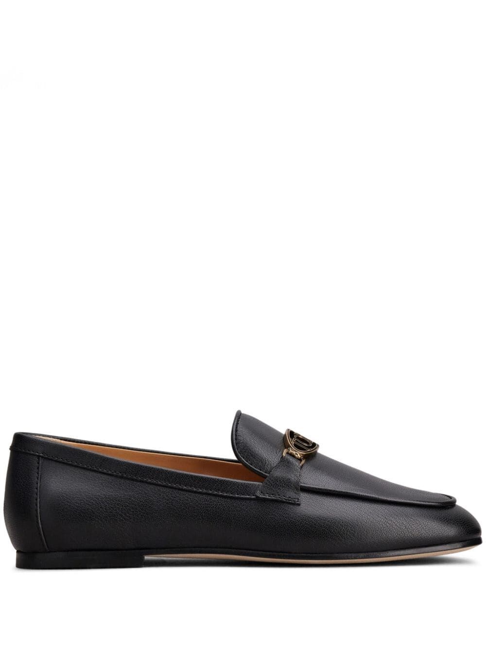 Shop Tod's Leather Loafer With Logo In Black