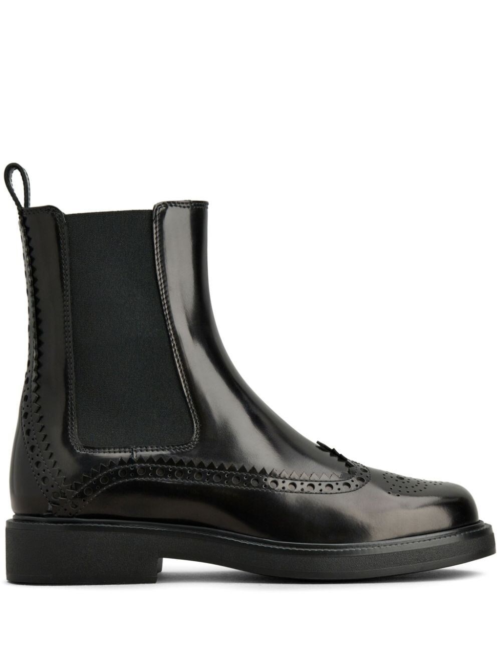 Shop Tod's Brogue-style Chelsea Boots In Black