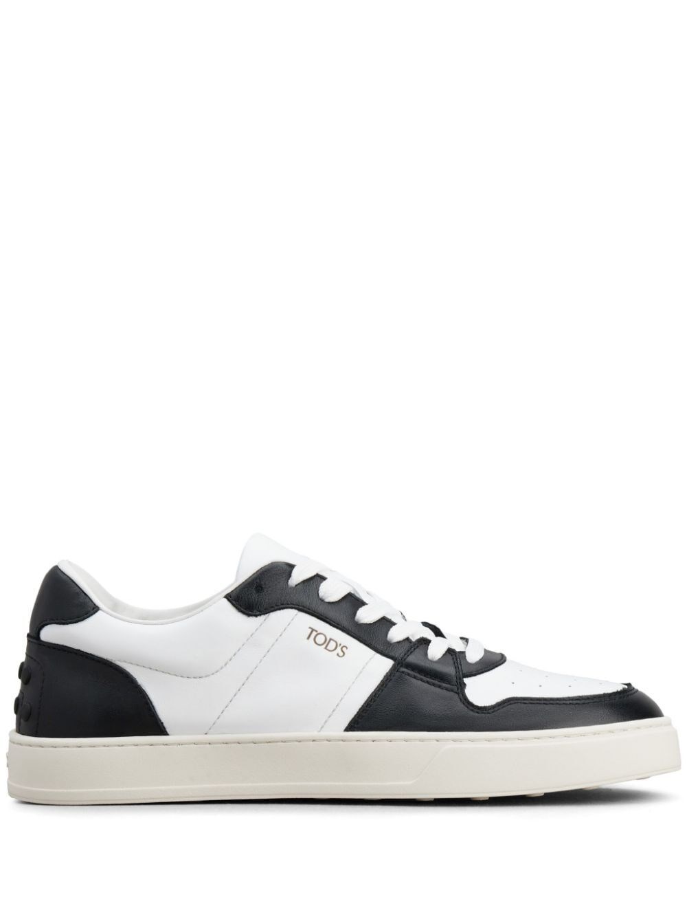 Shop Tod's Leather Sneakers In White