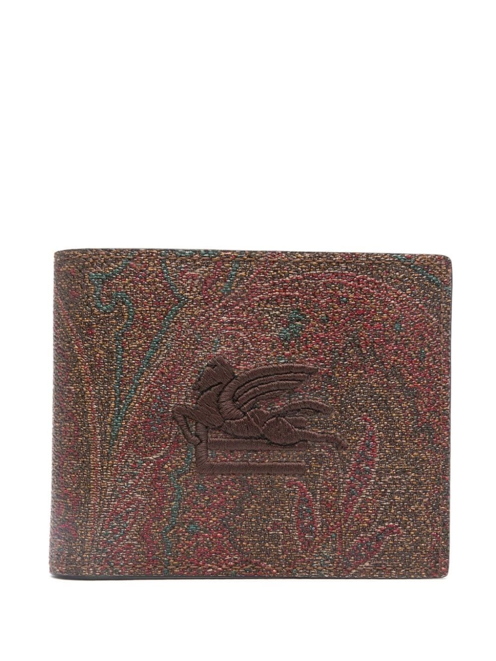 Shop Etro Pagaso-motif Printed Bi-fold Wallet In Brown