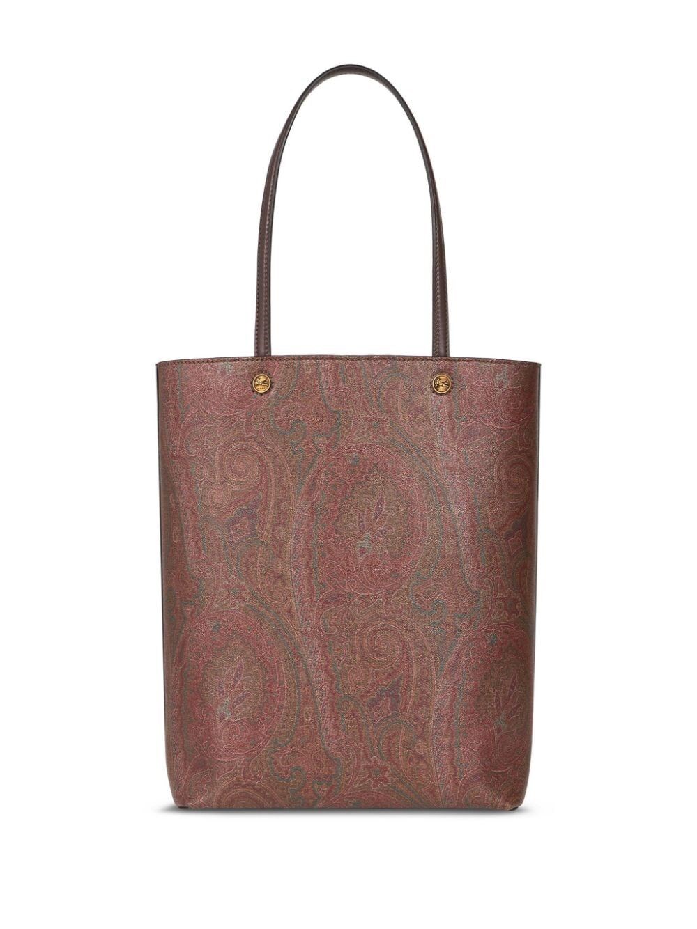 Etro Paisleyprint Opentop Tote Bag In Brown