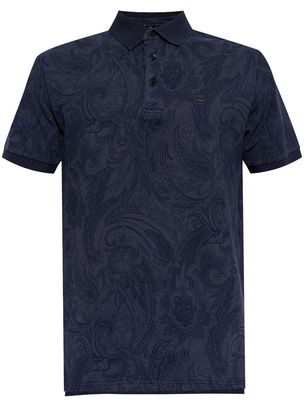 Shop Etro Tonal Paisley Print Polo Shirt In Blue