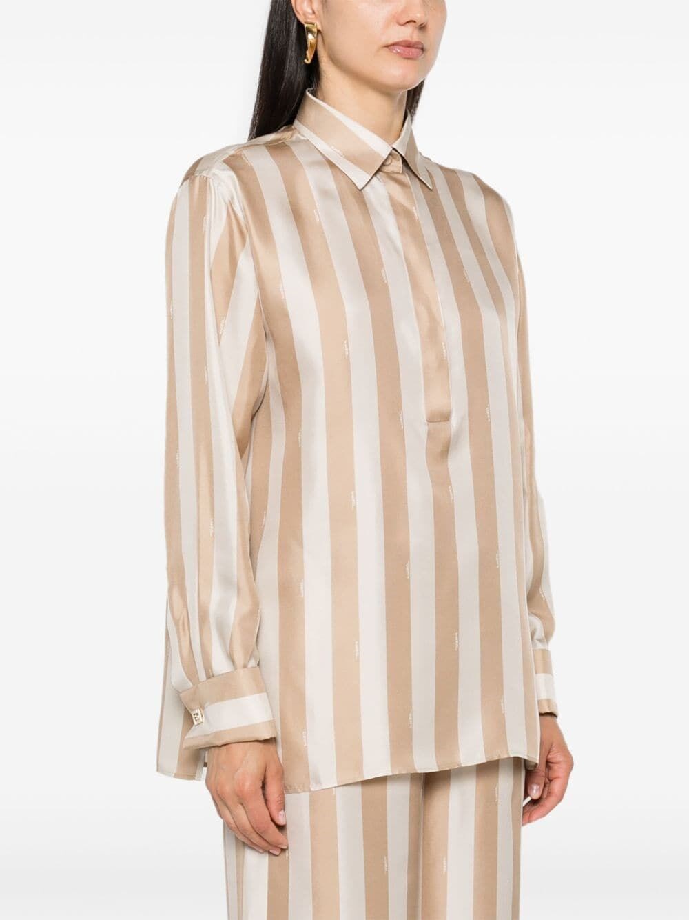 PEQUIN STRIPES SILK SHIRT