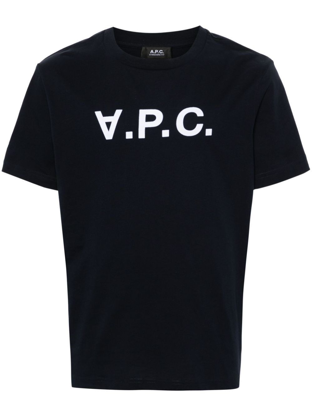 Shop Apc Logo T-shirt In Blue