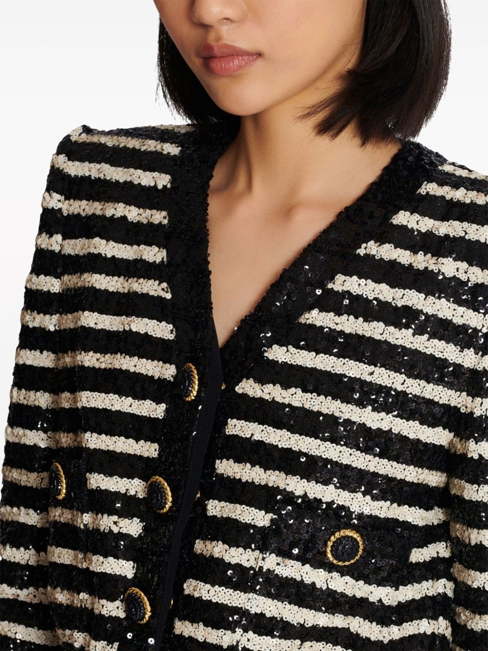 STRIPED SEQUINNED JACKET