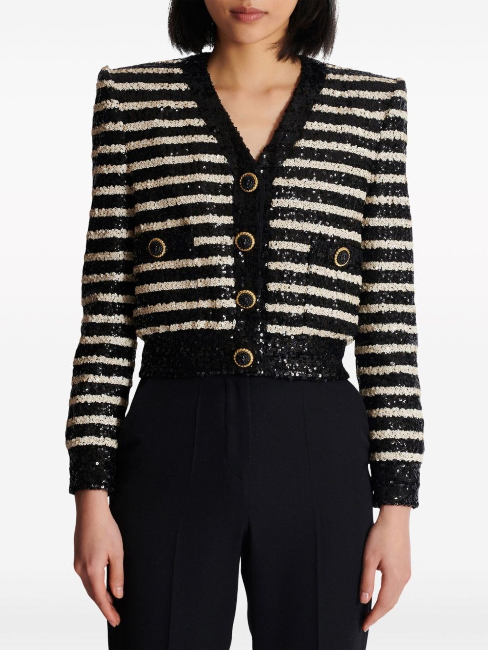 STRIPED SEQUINNED JACKET