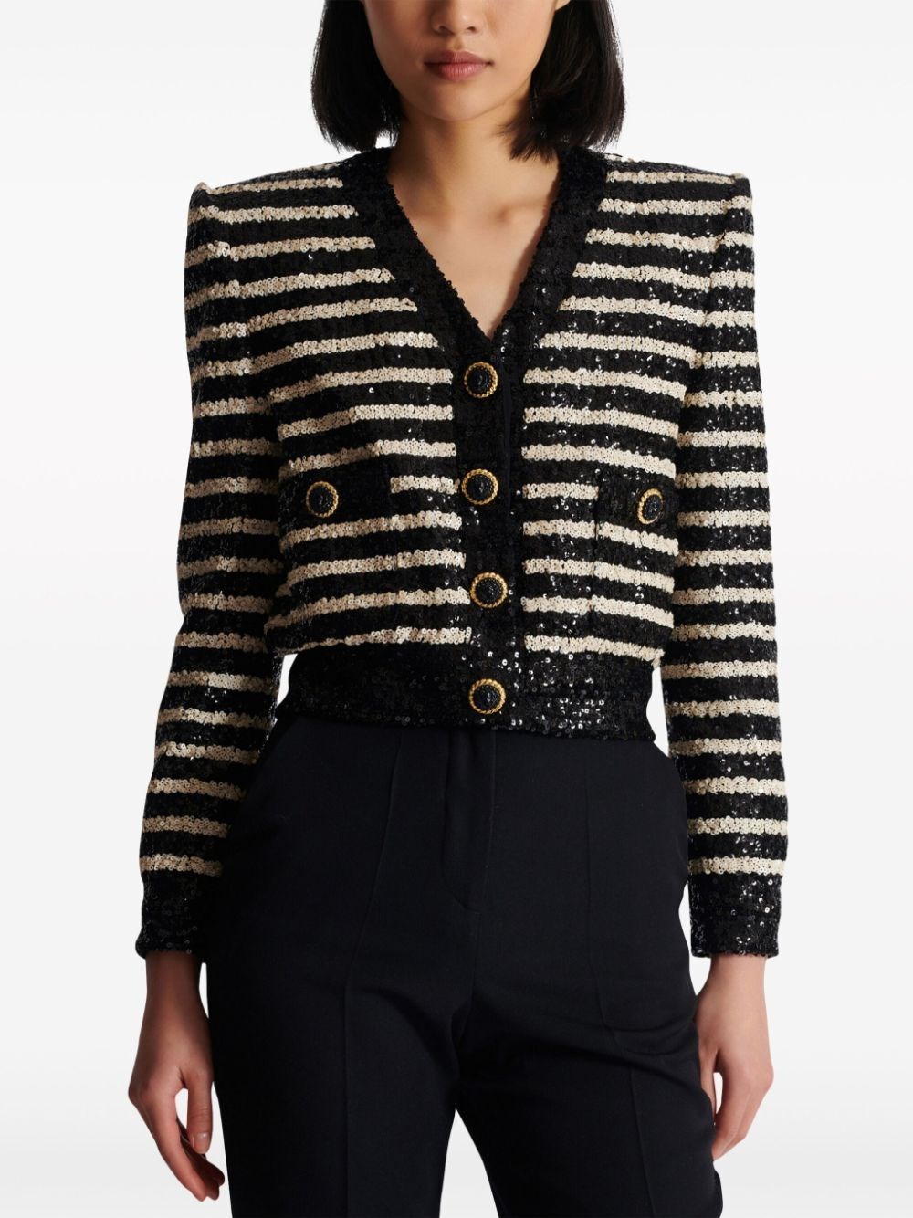 STRIPED SEQUINNED JACKET