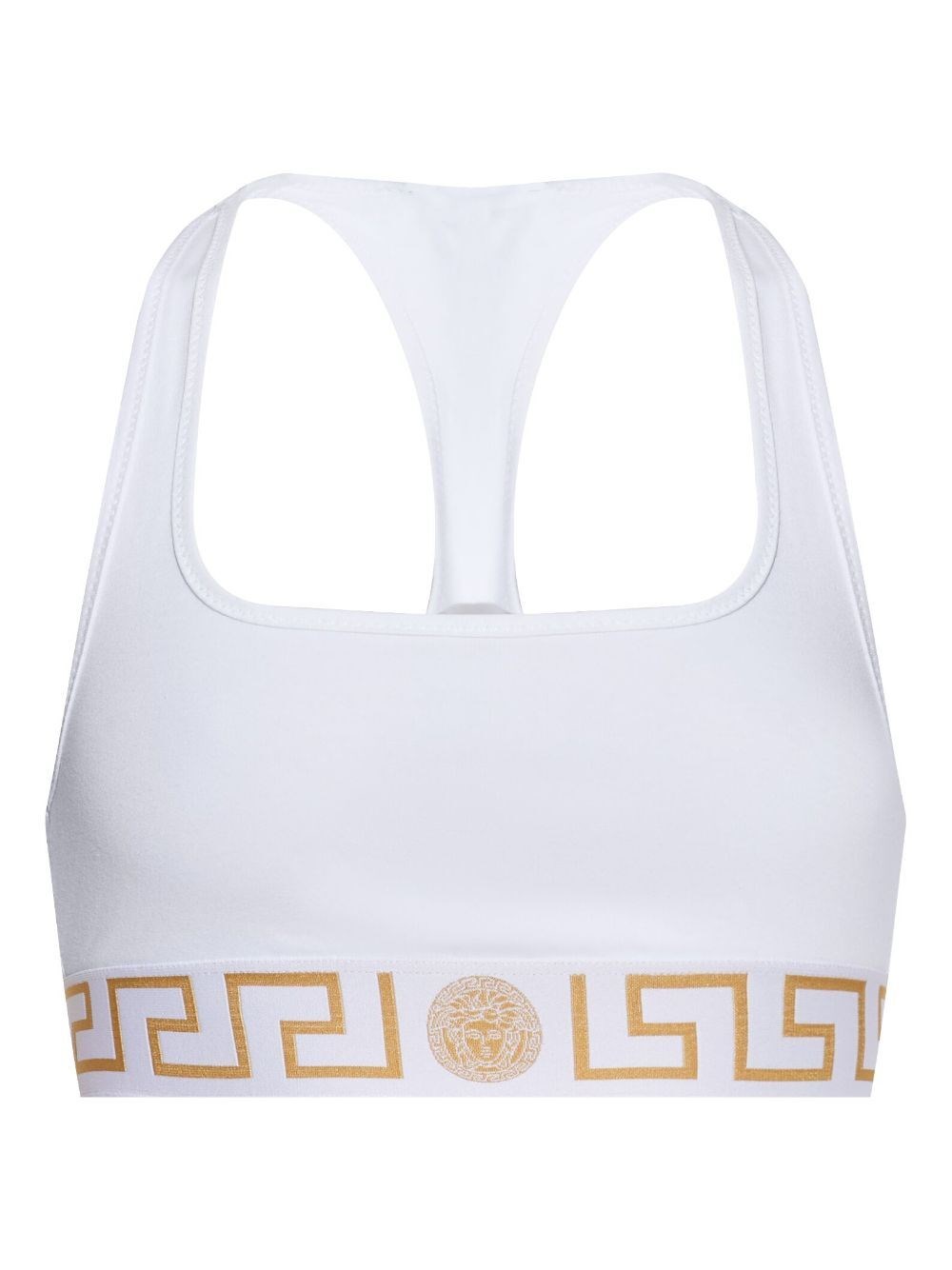 Versace Greca Border Scoop Bralette In White