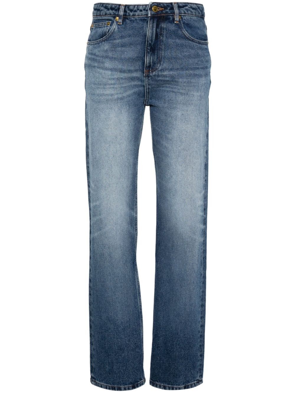 Shop Apc Kylie Mid-rise Straight-leg Jeans In Blue