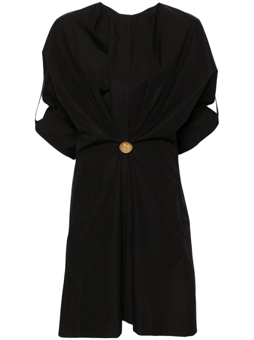 Shop Loewe Pebble Brooch Dress In Black