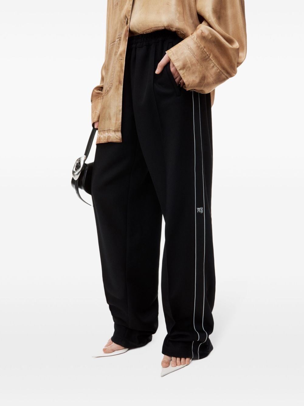 TRACK PANT WITH LOGO TAPE IN PIQUE