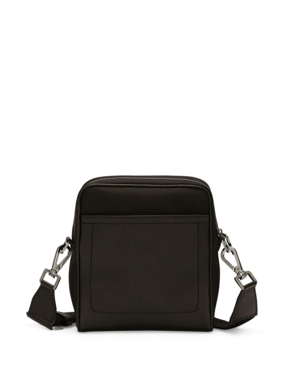 GRAINY CALFSKIN AND NYLON CROSSBODY BAG