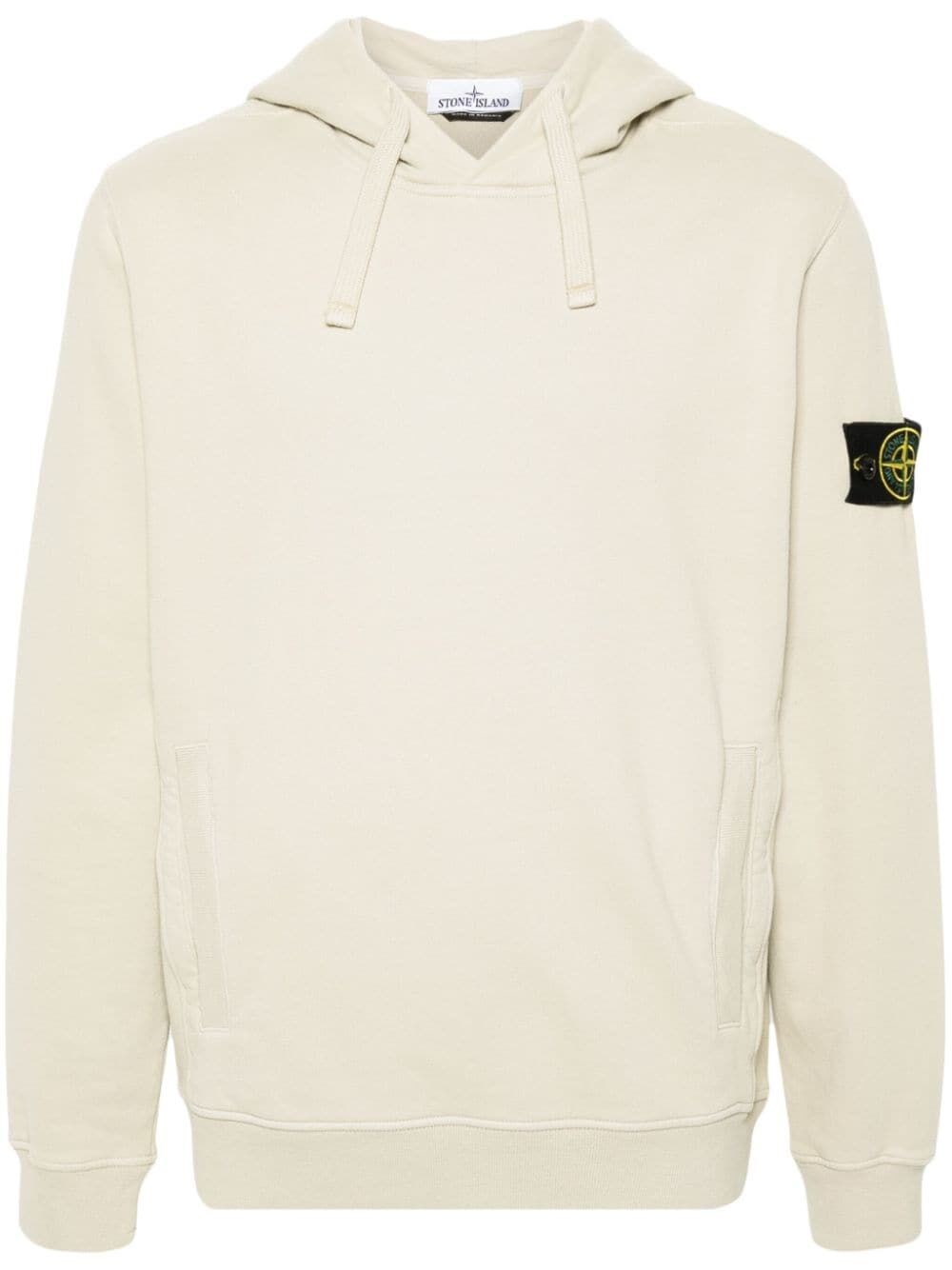 Shop Stone Island Cotton Hoodie In White