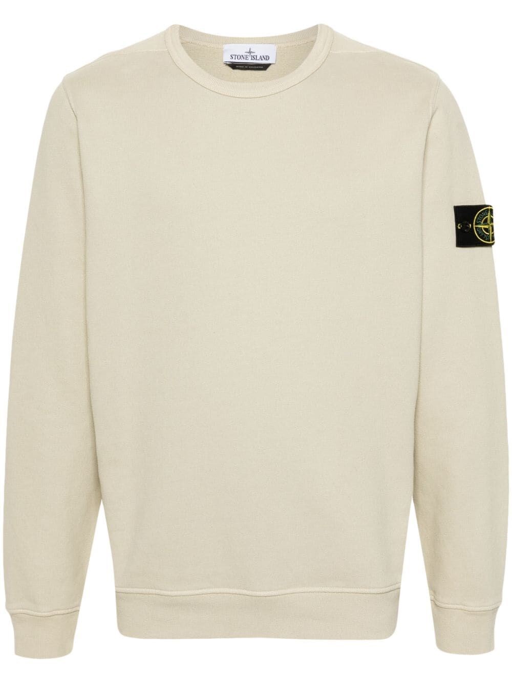 Shop Stone Island Crew Neck Sweatshirt In Nude & Neutrals