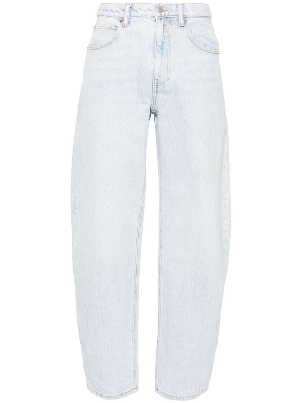 ZIPPED BACK SLIT WIDE-LEG JEANS