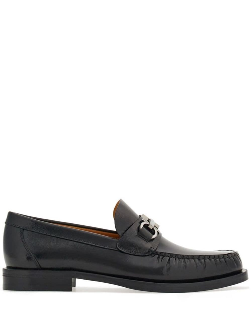 Shop Ferragamo Gancini British Loafers In Black