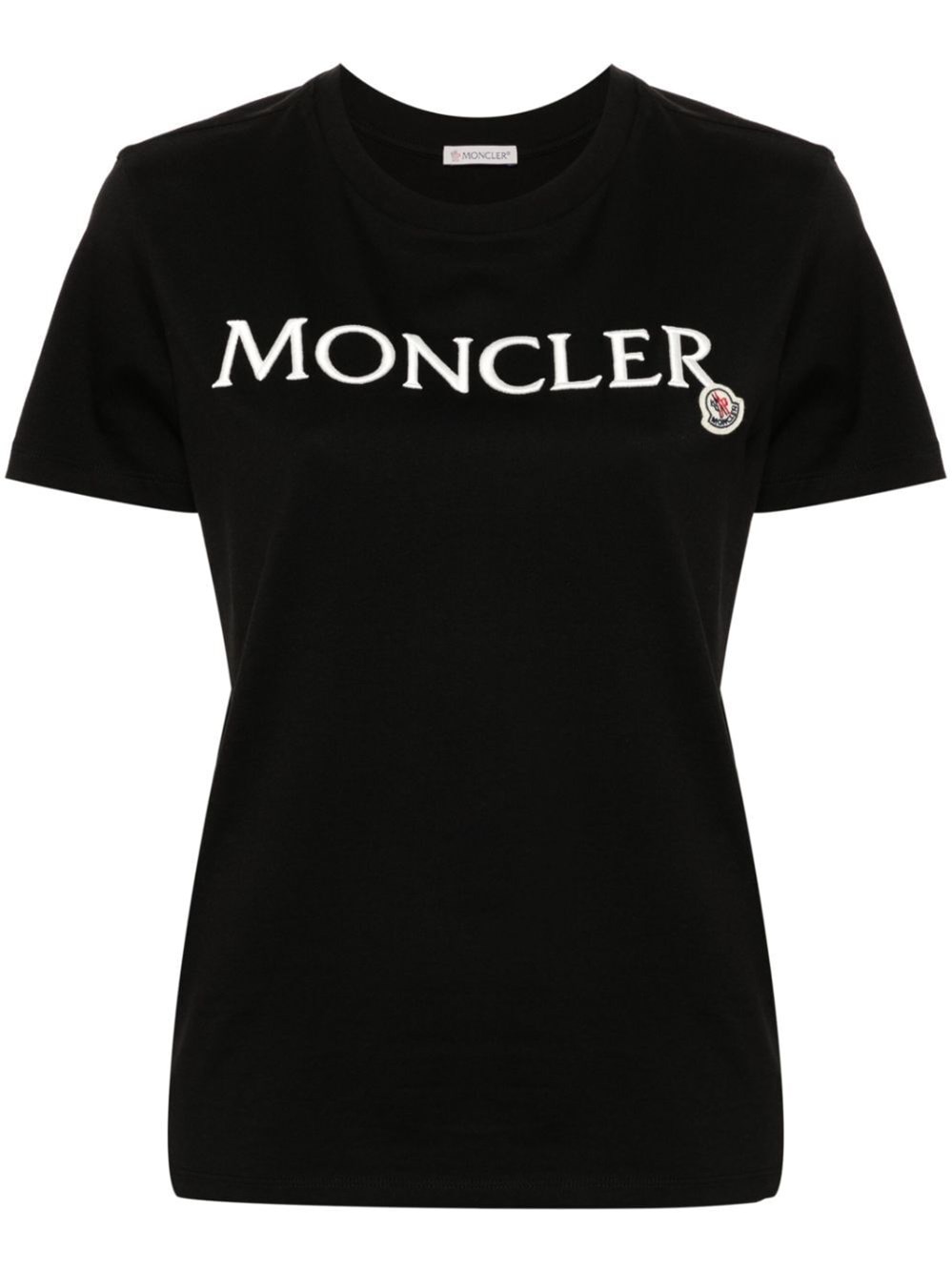 Moncler Embroidered Logo T-shirt In Black