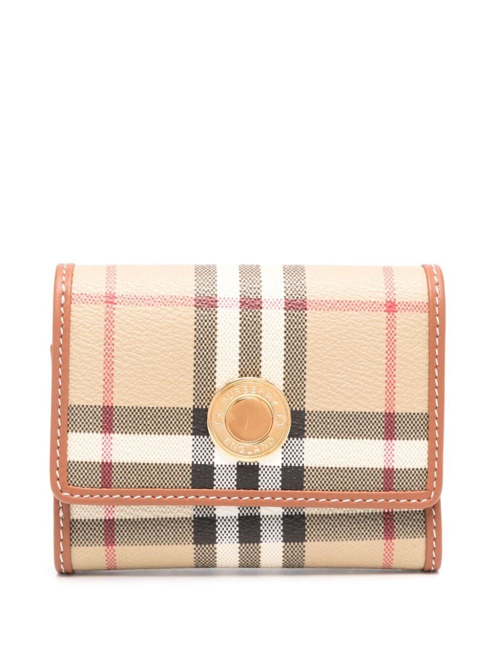 Shop Burberry Small Lancaster Wallet In Nude & Neutrals