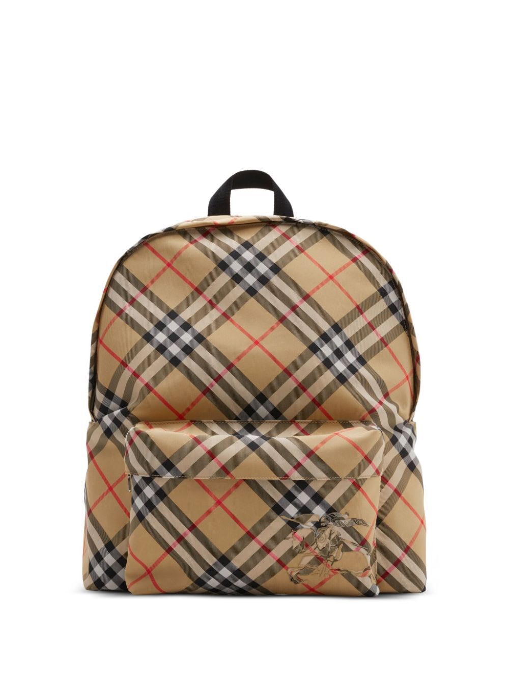Burberry Backpack Checked Fabric Adjustable Straps In Nude & Neutrals