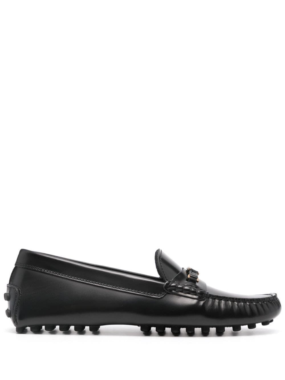 Shop Tod's Micro Chain Gommino Driving Shoes In Black