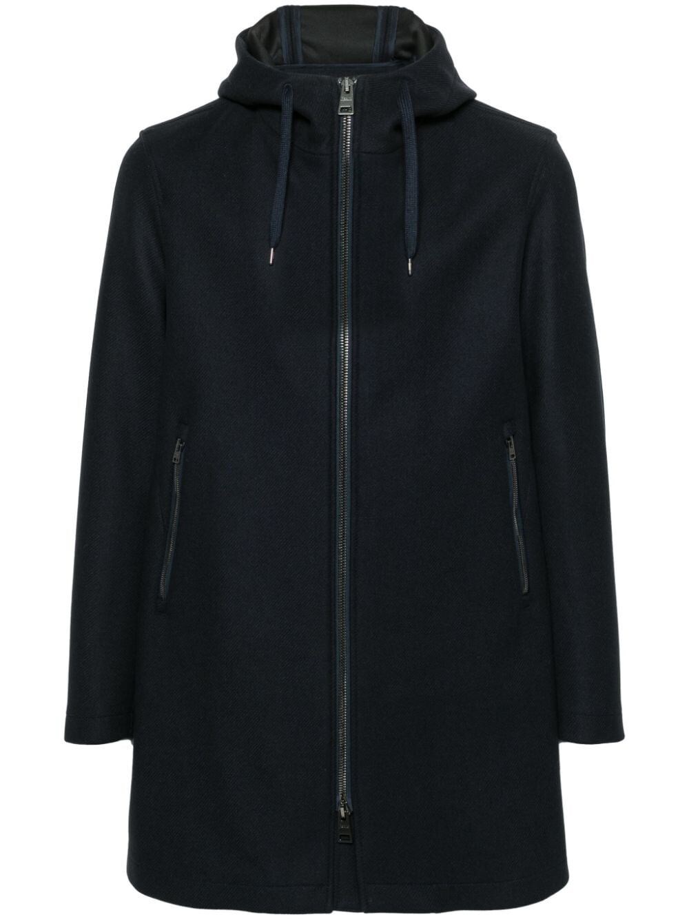 Herno Wool Blend Parka In Black