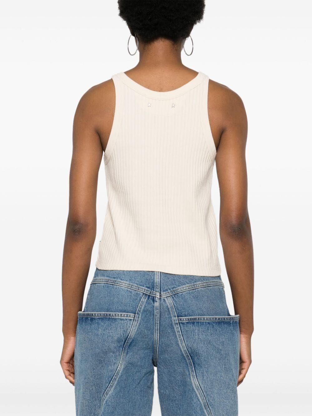 RIBBED TANK TOP WITH LABEL