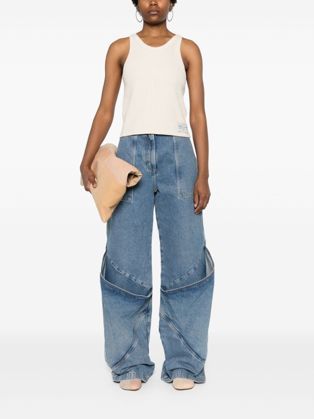 RIBBED TANK TOP WITH LABEL