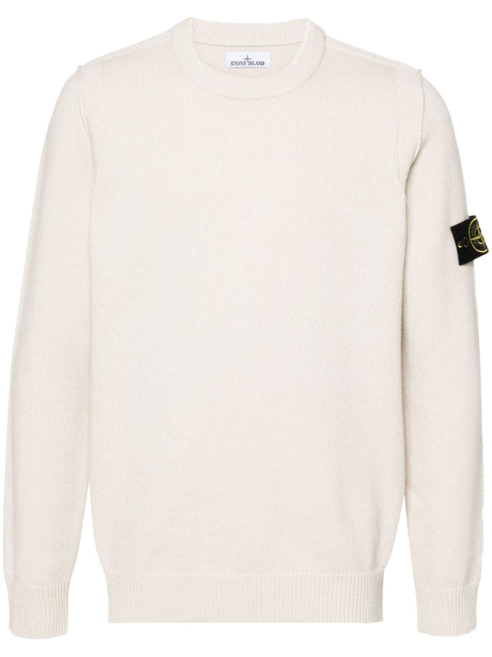 Shop Stone Island Round Neck Pullover In White