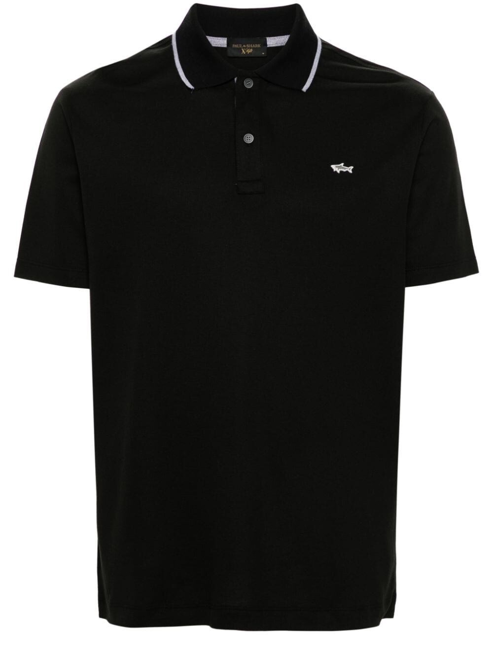 Shop Paul & Shark Logo Cotton Polo In Black