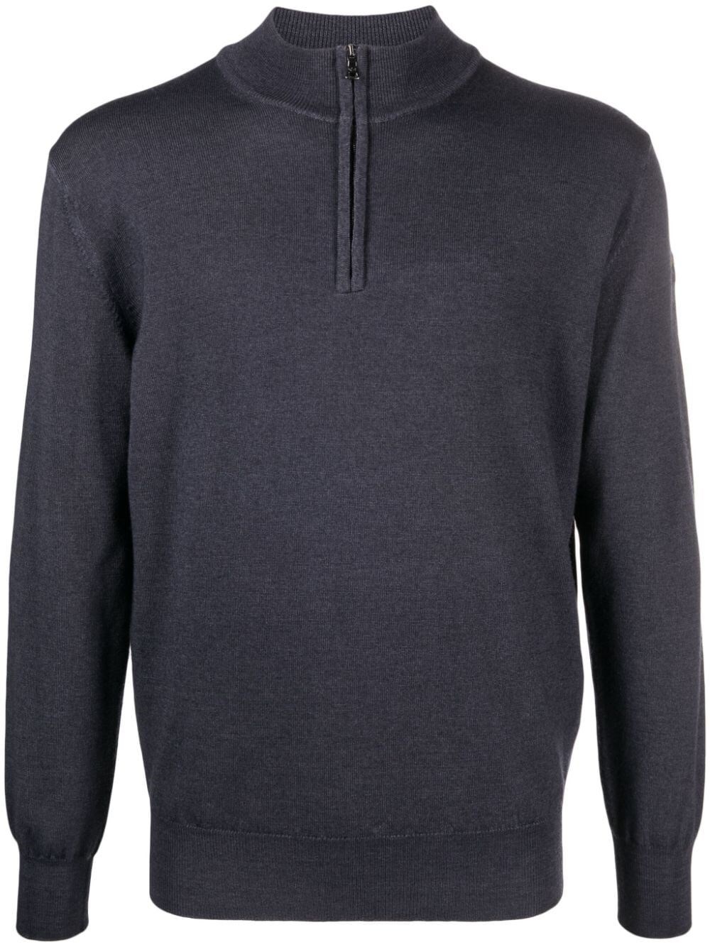 Shop Paul & Shark Half Zip Sweater In Grey