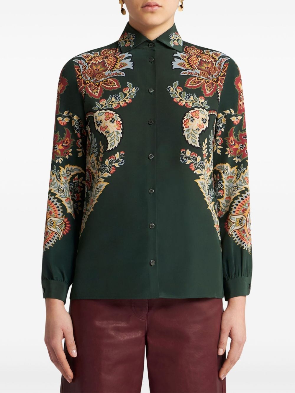 PAISLEY-PRINT SILK SHIRT