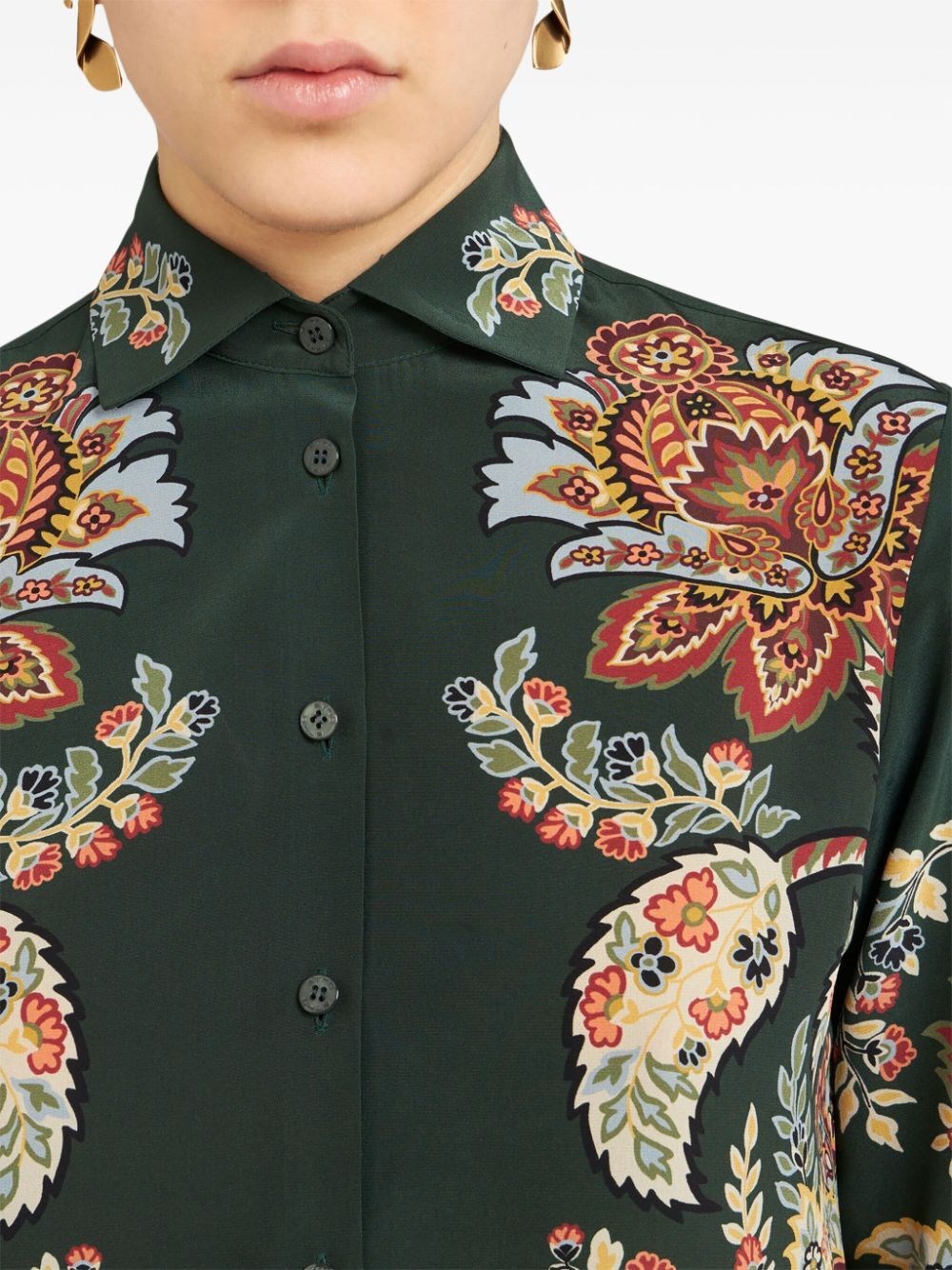 PAISLEY-PRINT SILK SHIRT