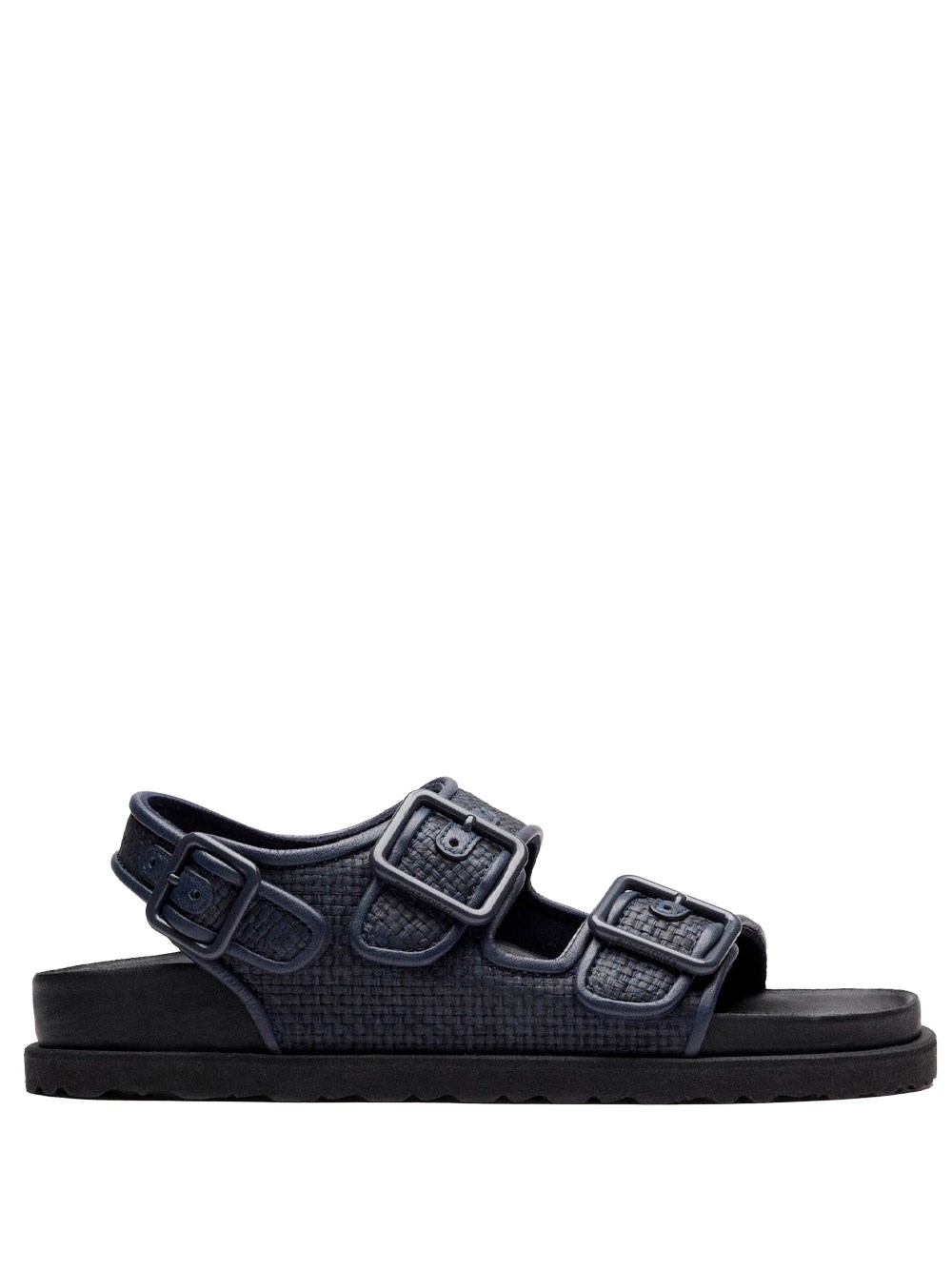 Shop Birkenstock 1774 Milano Raffia Luxe Sandals In Blue