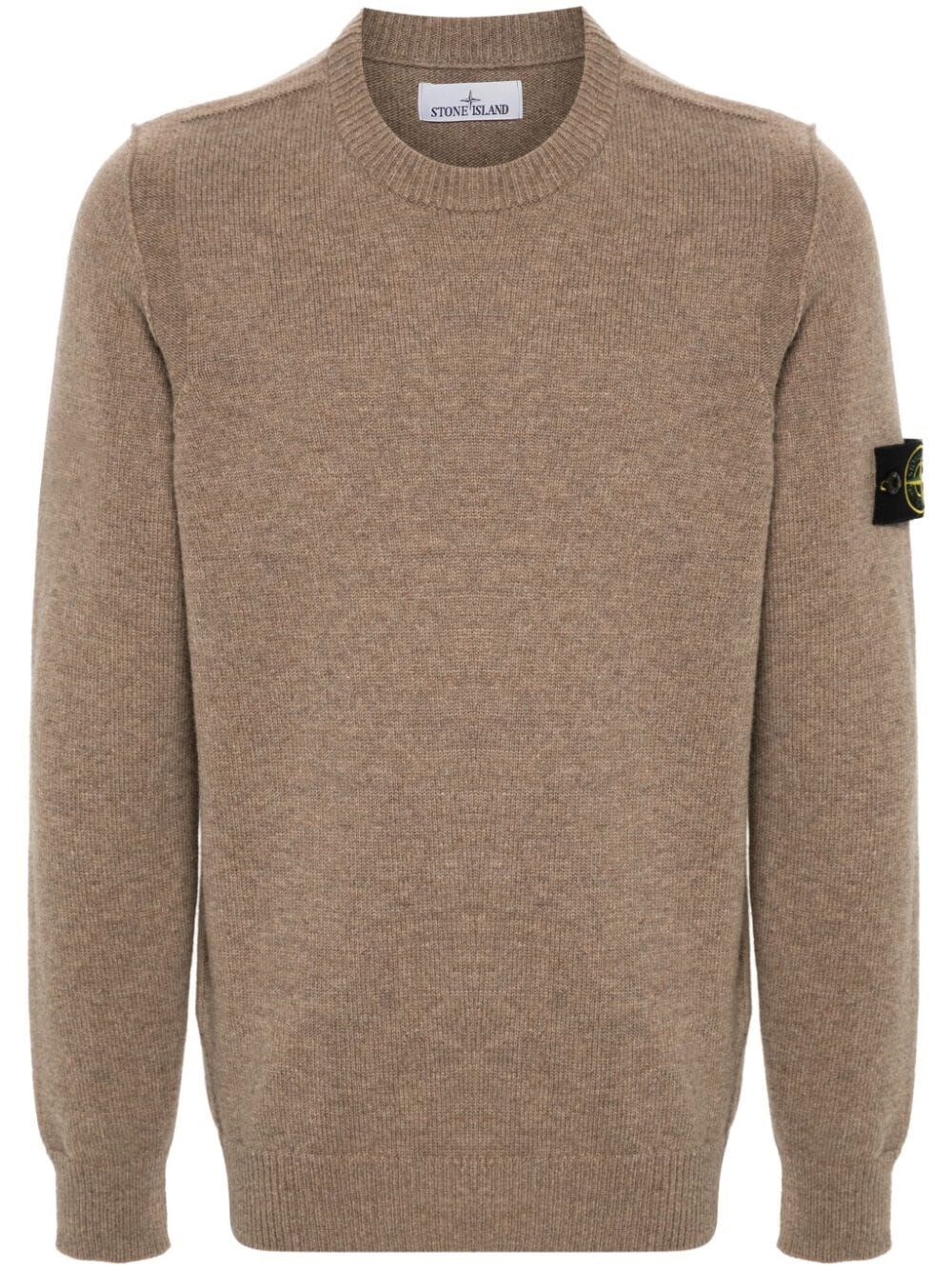 Shop Stone Island Round Neck Pullover In Brown