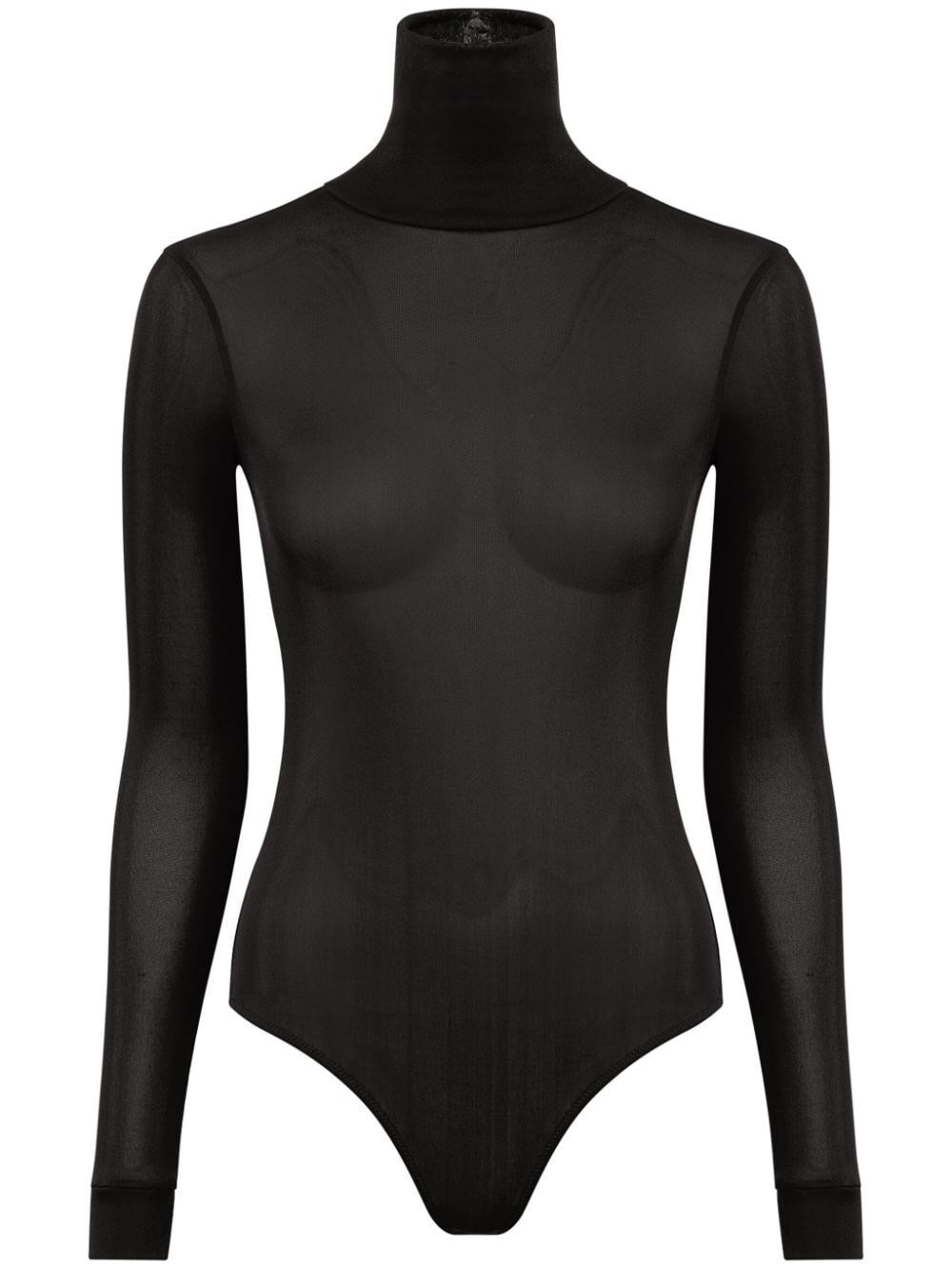 Shop Maison Margiela Semi-sheer Bodysuit In Black