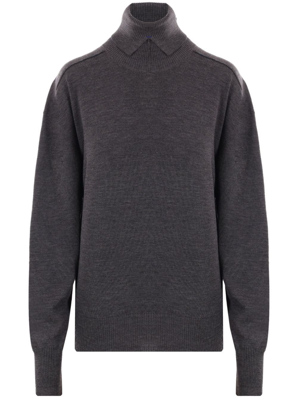 Shop Burberry Turtleneck Sweater In Grey