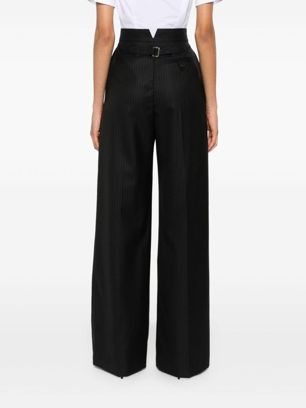 PINSTRIPE HIGH-WAISTED TROUSERS