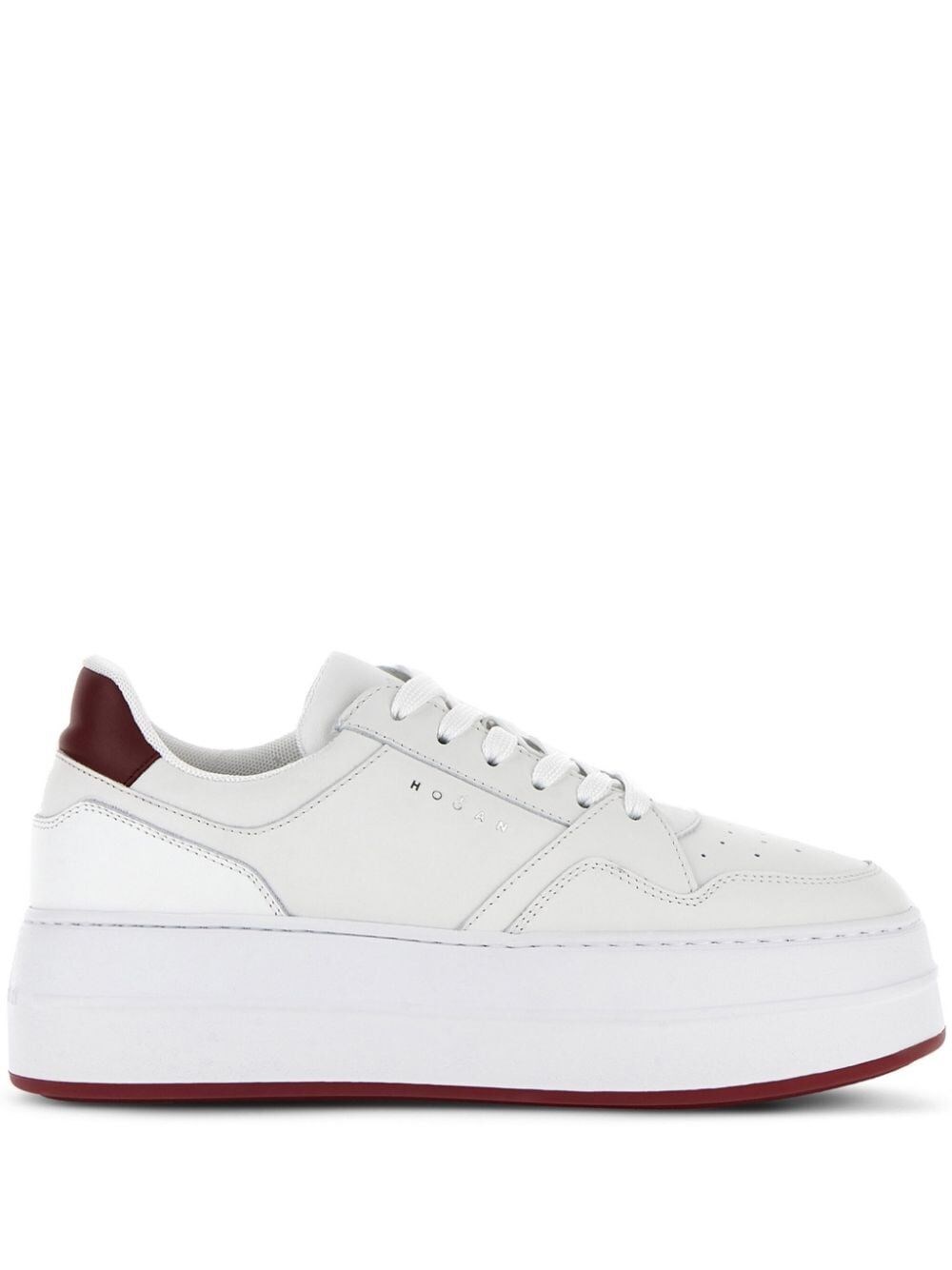 Hogan Skyscraper Platform Sneakers Featuring Perforated Detailing In White