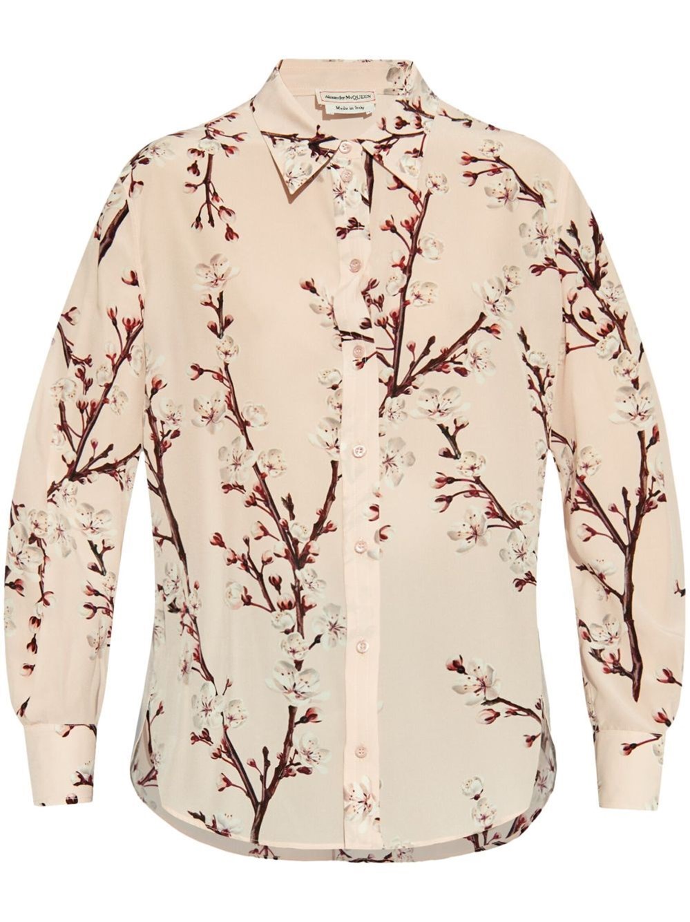 Shop Alexander Mcqueen Cherry Blossom Shirt In Nude & Neutrals