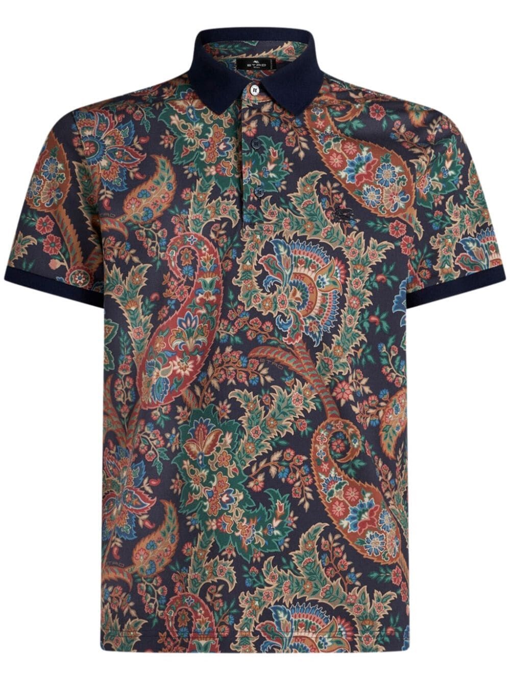 Shop Etro Paisley-print Polo In Blue